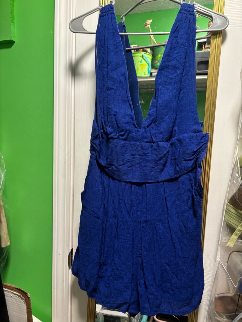Royal Blue Sleeveless One-Piece Romper